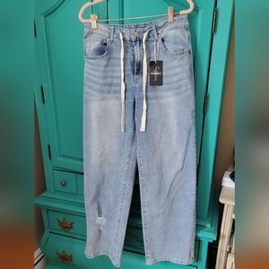 Flamingals Light Blue Women's Straight Leg Jeans